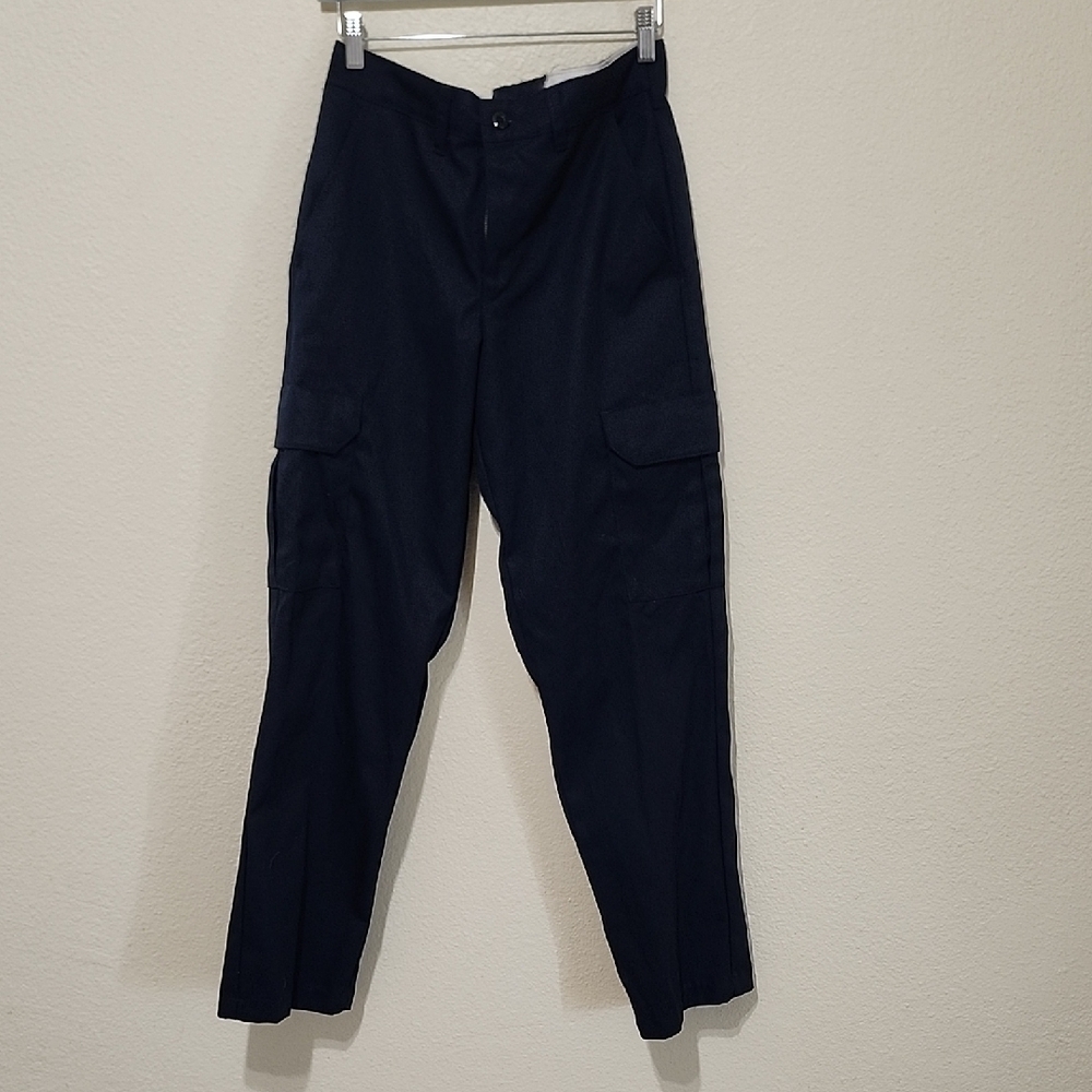 Blue Cargo Pants with Full-Length Fit